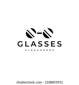 simple eyeglasses logo design vector