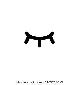 Simple eyelash icon isolated on white background