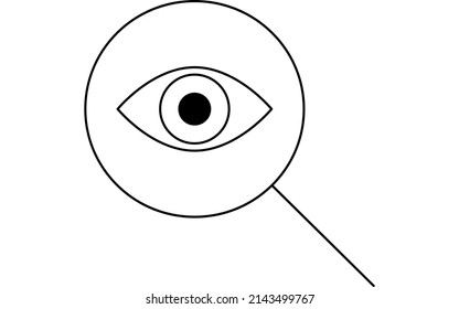 Simple eyes and magnifying glass, search image