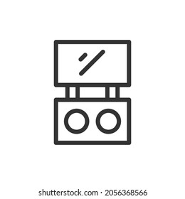 Simple eyeshadow line icon. Premium symbol in stroke style. Design of eyeshadow icon. Vector illustration.