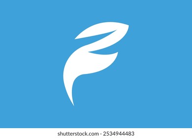 Vector de Plantilla de logotipo de letra de hoja simple F