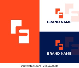 Simple F Logo, Geometric F Branding Vector