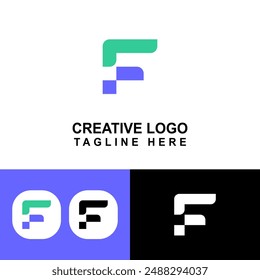 Simple F logo template for your product.