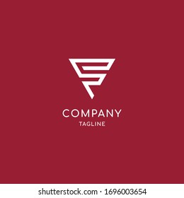 Simple F monoline monogram triangled logo design