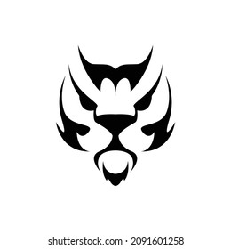 Simple Face Of Big Cat Logo Vector