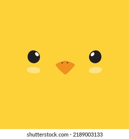 Simple Face Of Chick. Animal Face Illustration. Isolated Vector Illustration.