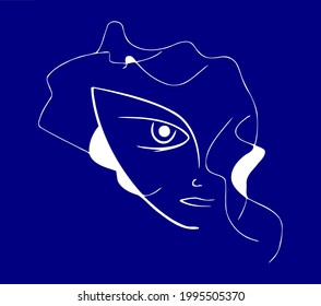 simple face drawing outline asymmetric