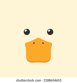 Simple face of duck. Animal Face Illustration. Isolated Vector