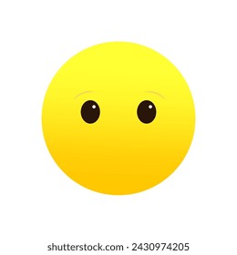 Simple face emoji. Serene expression. Vector illustration. EPS 10.