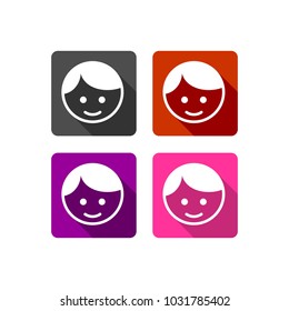 simple face icon family, emoji vector template