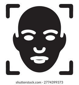 simple face id scan outline icon design suitable for biometric security systems facial recognition apps and digital protection interfaces