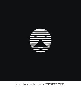 simple face line art logo vector illustration template design