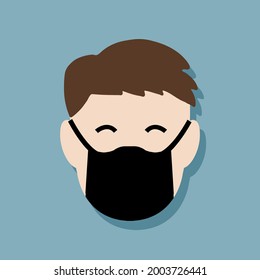 Simple face mask flat icon. Vector face mask illustration.