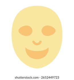Simple face mask icon with geometric shapes and lines.