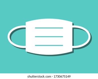 Simple Face Mask with Shadow Icon. Vector Image.
