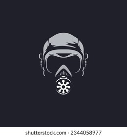 simple face mask toxic danger hazard logo vector illustration template design