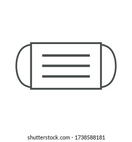 Simple Face Mask Vector Line Icons.