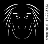 simple face outline drawing vector