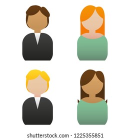 Simple face set on whute background vector illustration flat desing