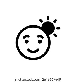 Simple Face with Sun Above for Optimism and Positivity