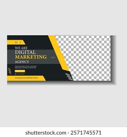 Simple Facebook cover template for digital marketing agency