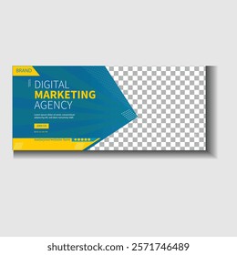 Simple Facebook cover template for digital marketing agency