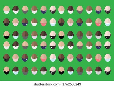 Einfache Gesichter mit Gesichtsmasken