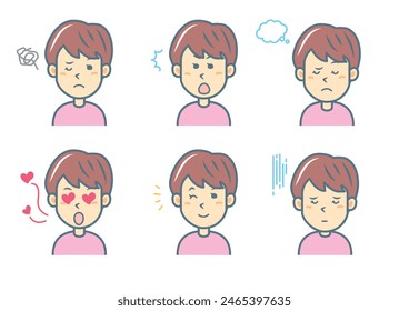 Simple Facial expression illustration set　