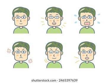 Simple Facial expression illustration set　