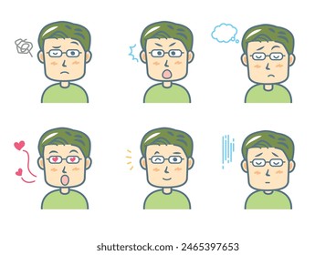 Simple Facial expression illustration set　