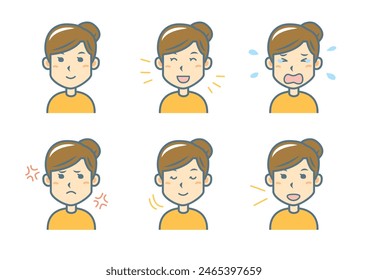 Simple Facial expression illustration set　