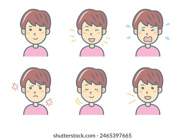 Simple Facial expression illustration set　