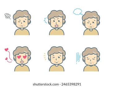 Simple Facial expression illustration set　