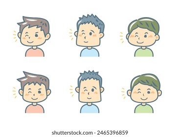Simple facial expression illustration set
