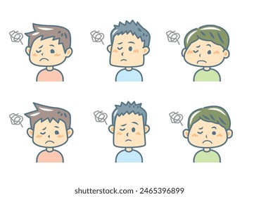 Simple facial expression illustration set