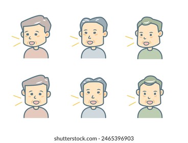 Simple facial expression illustration set