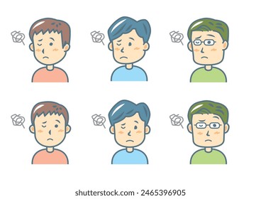 Simple facial expression illustration set