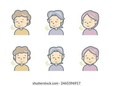 Simple facial expression illustration set