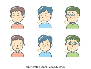 Simple facial expression illustration set