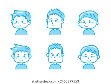 Simple facial expression illustration set 1 color