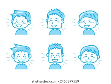 Conjunto de ilustración de expresión facial simple 1 color