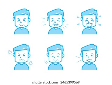 Simple facial expression illustration set 1 color