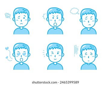 Simple facial expression illustration set 1 color