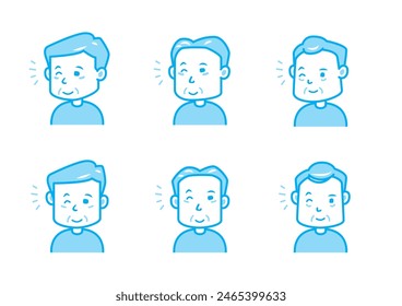 Simple facial expression illustration set 1 color