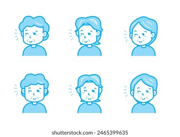 Simple facial expression illustration set 1 color