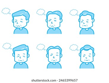Simple facial expression illustration set 1 color