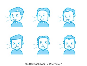 Simple facial expression illustration set 1 color