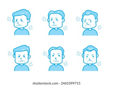 Simple facial expression illustration set 1 color