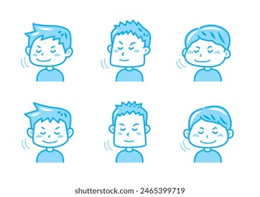 Simple facial expression illustration set 1 color