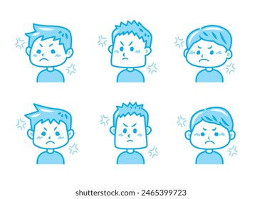 Simple facial expression illustration set 1 color